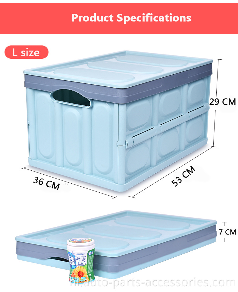 3 बड़े डिब्बे फ्लैट ढहने योग्य पोर्टेबल ब्लू कस्टमाइज्ड ऑटो स्टोरेज बॉक्स फोल्ड करें